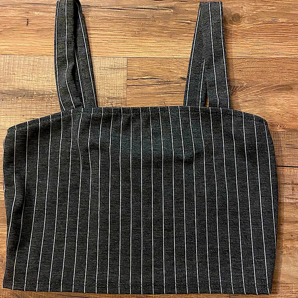 Gray And White Striped Shein Crop Top DISCOUNTED SHIPPING